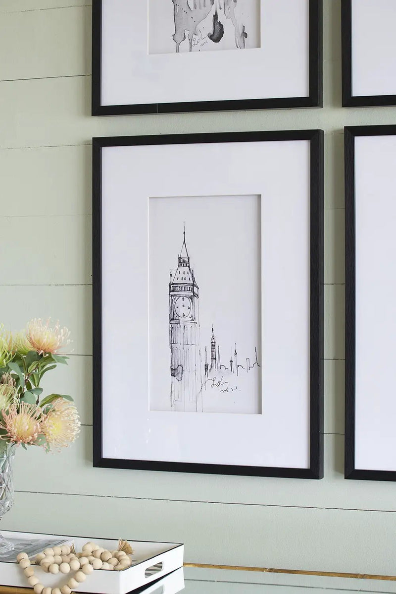 Architecture Wall Art Prints, Home Decor Art For Living Room Dining Room Entryway (Set of 4) - White / Black by HouseOfZazla
