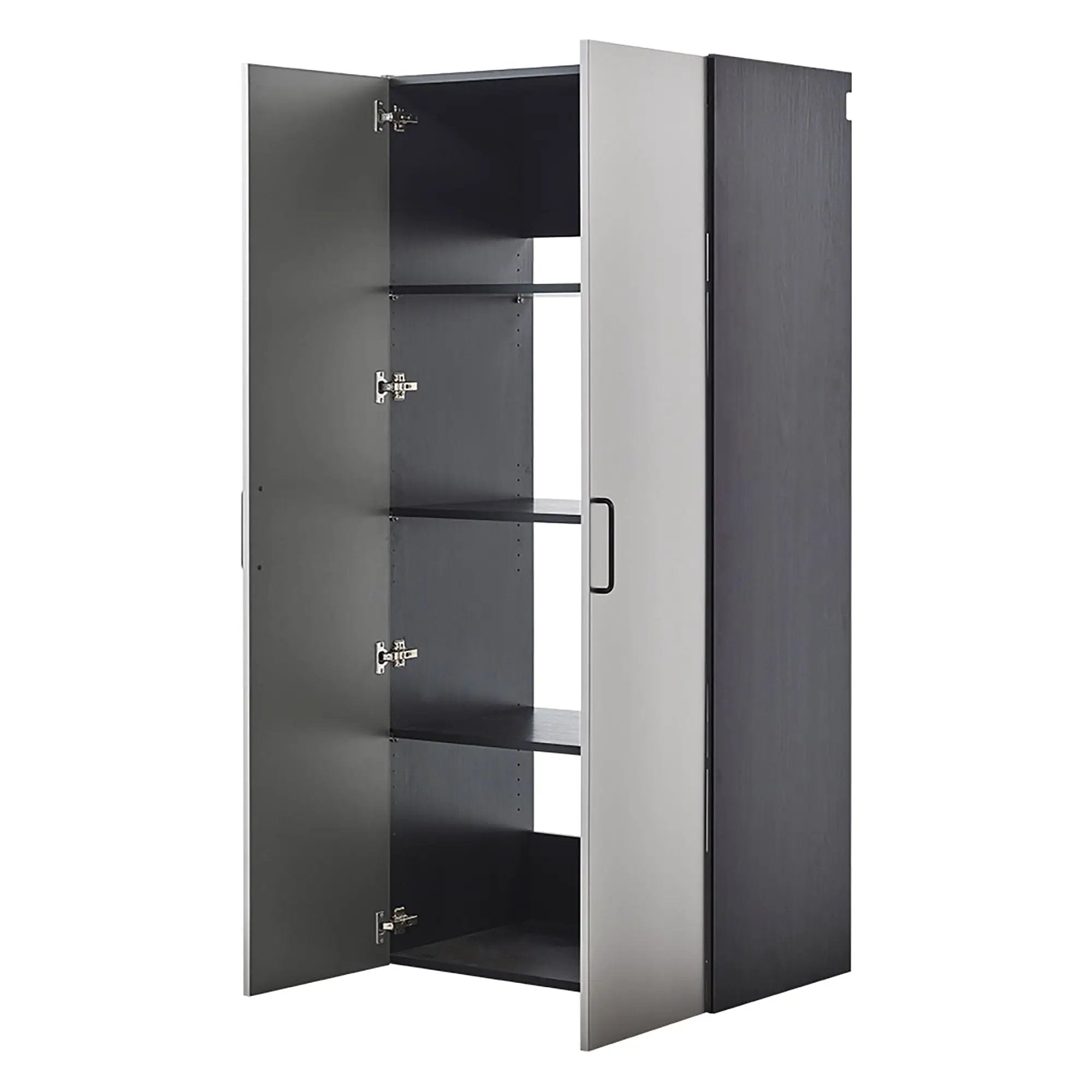 Astro Series - Wall Mounted Storage Cabinet With Soft Closing Drawers - Metallic Gray by HouseOfZazla