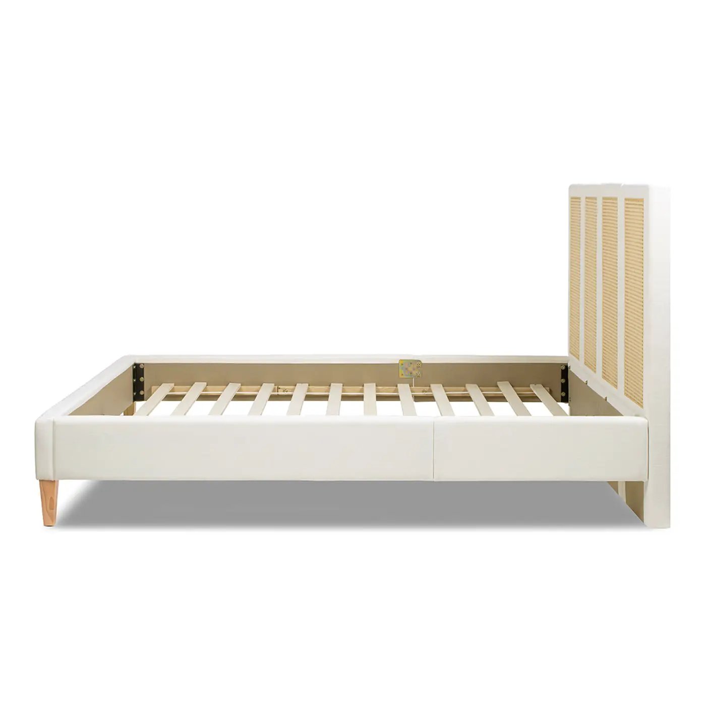 Toscana Queen Upholstered Cane Back Platform Bed by HouseOfZazla