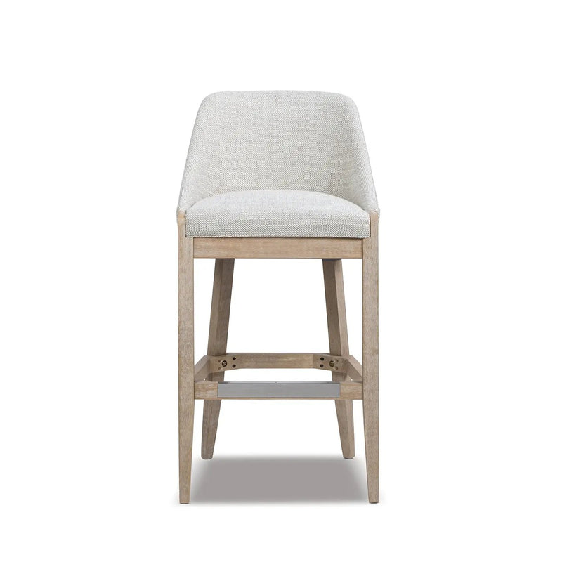 Newport 30.5" Coastal Curved Back Upholstered Barstool by HouseOfZazla