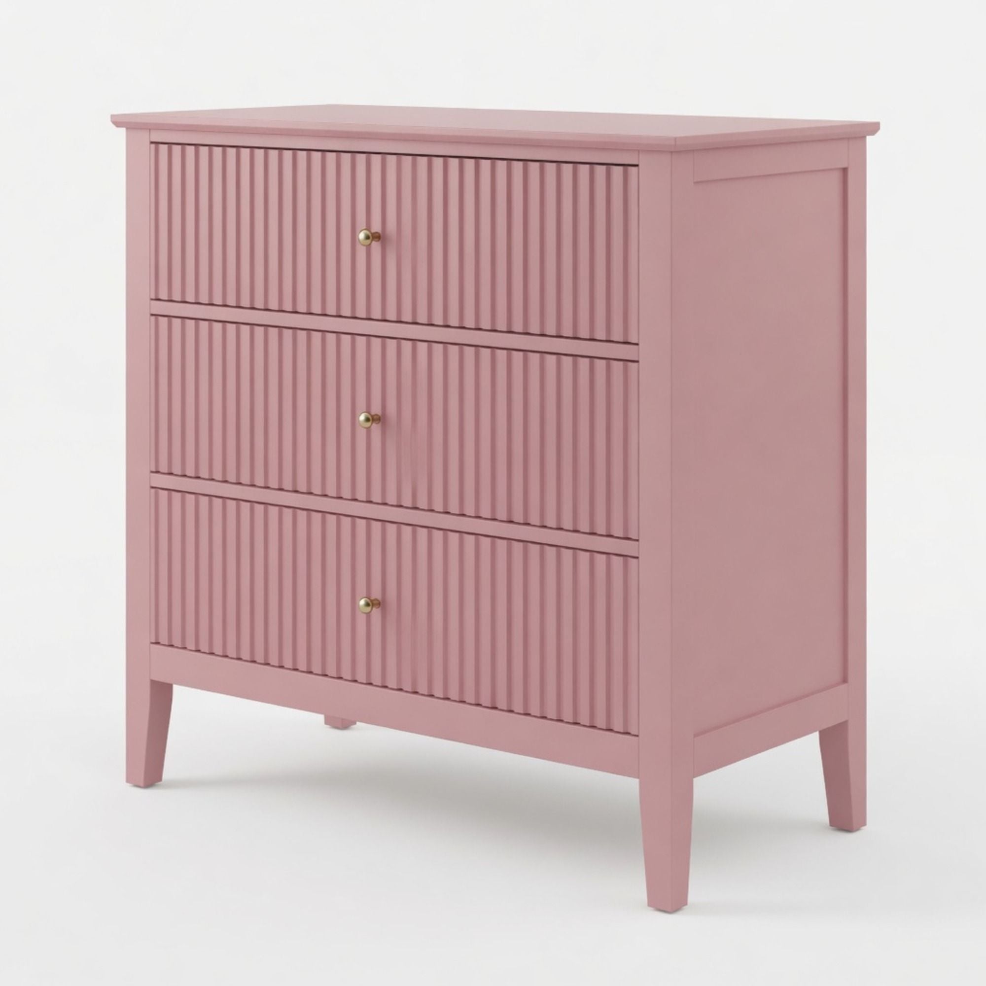 Fluted 3 Drawer Nightstand With Soft Close Slides by HouseOfZazla