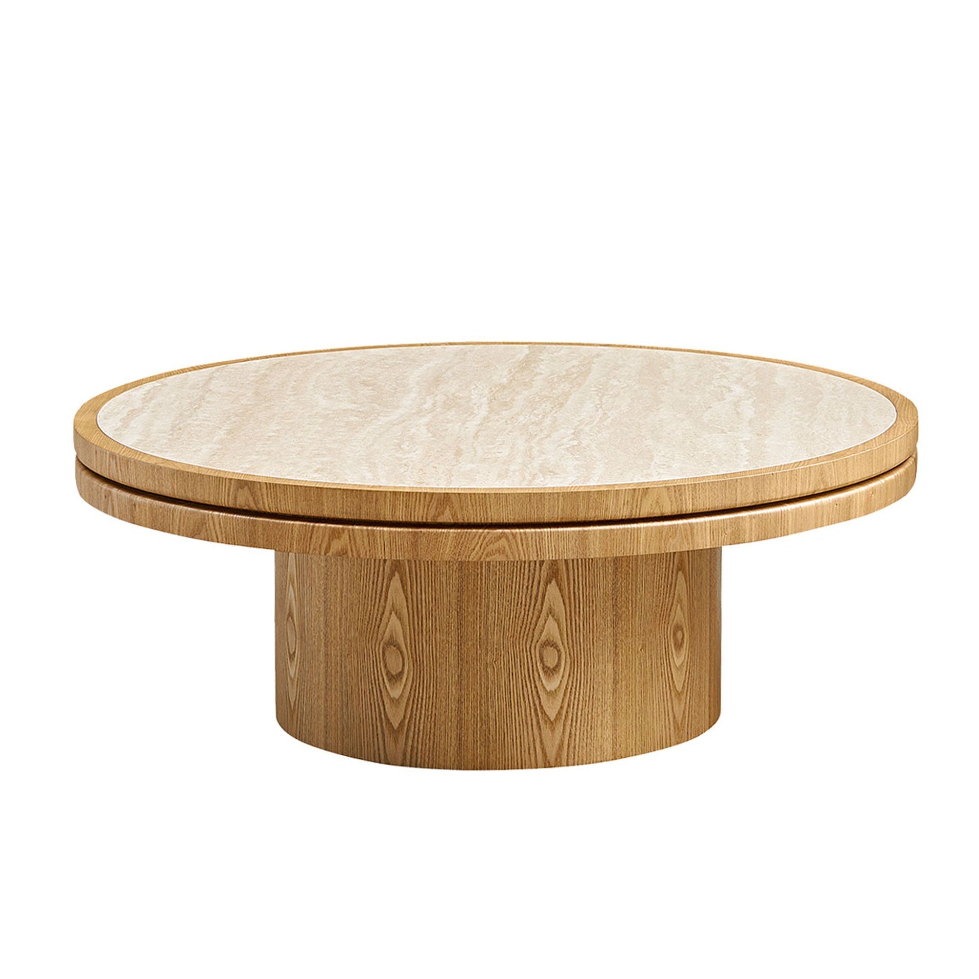 35.43 Inch Round Coffee Table with Sintered Stone Top by HouseOfZazla