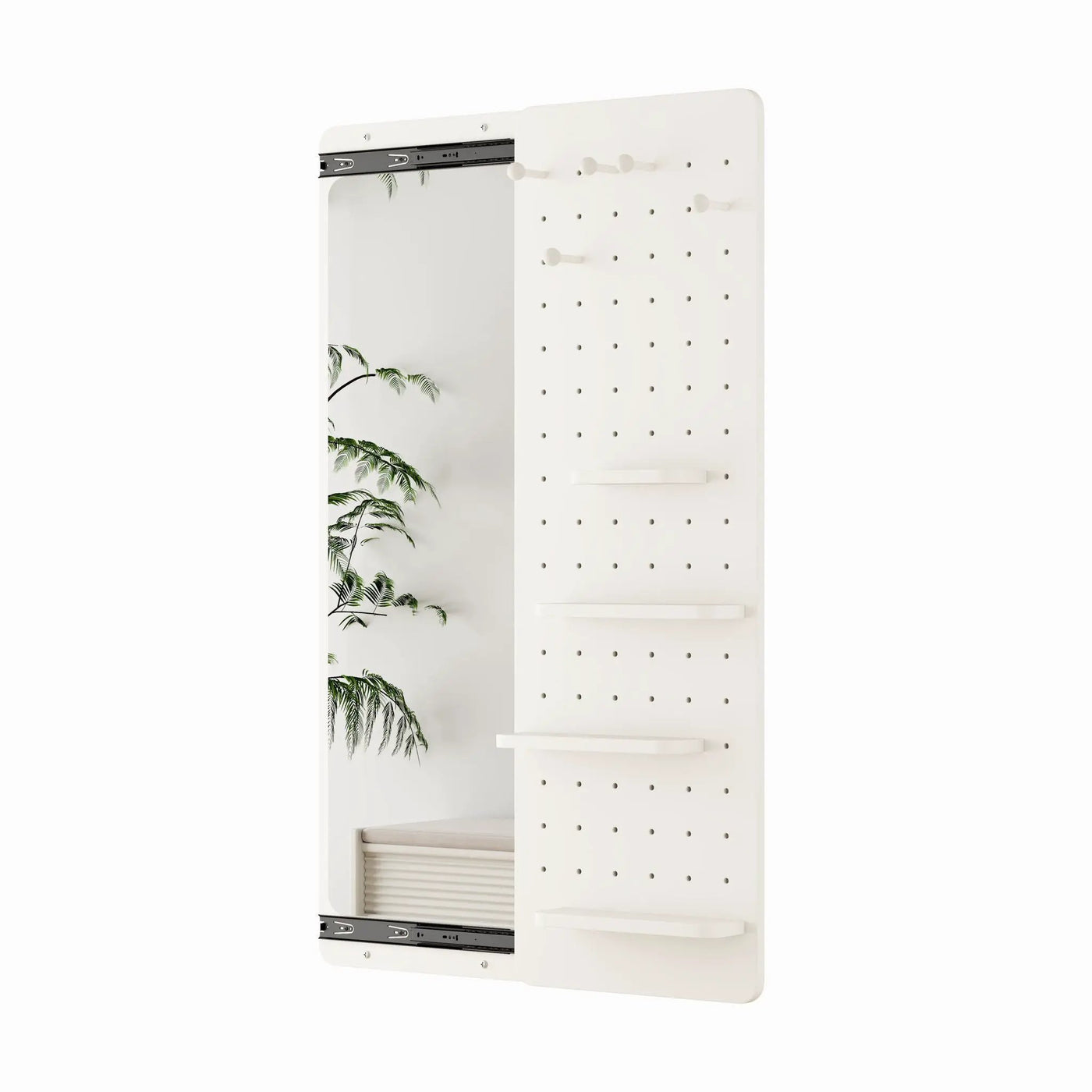 Wall Mounted Full Length Mirror With Shelf And Hook by HouseOfZazla