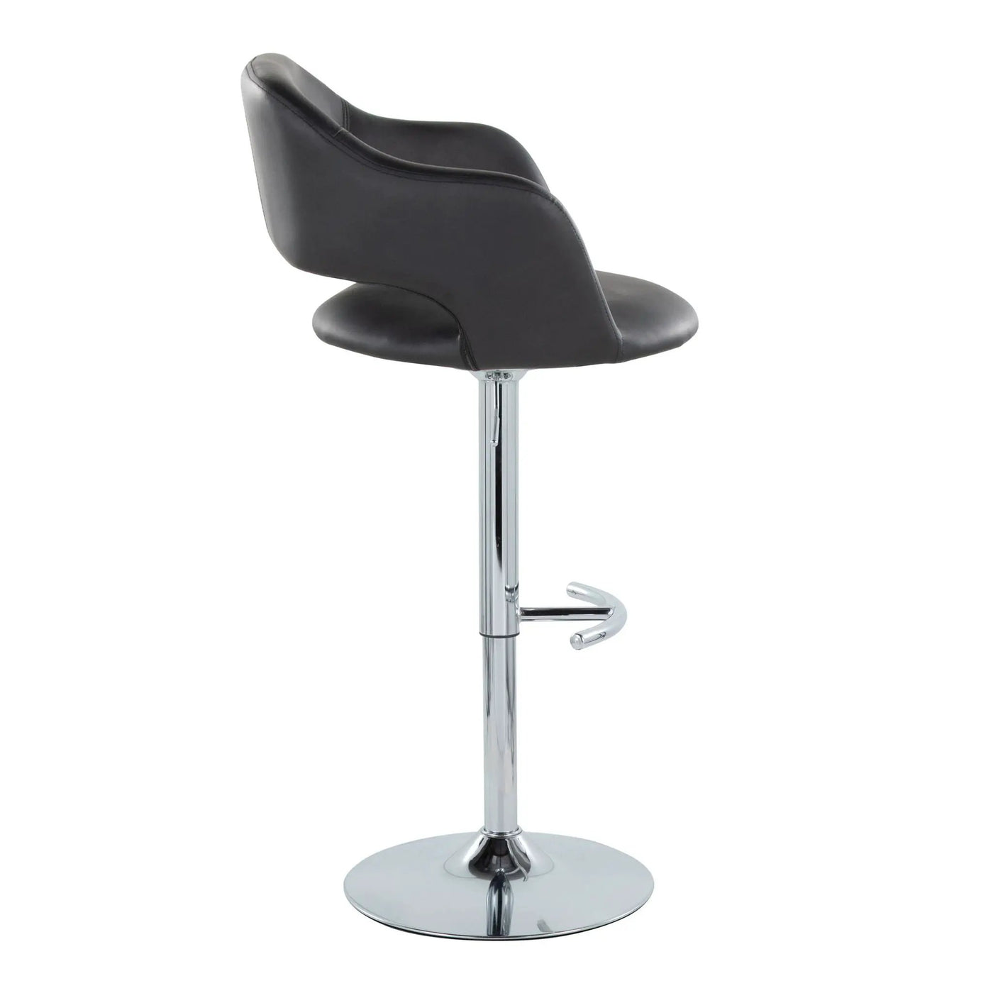 Margarite - Contemporary Ajustable Barstool With Swivel With Rounded T Footrest (Set of 2) by HouseOfZazla