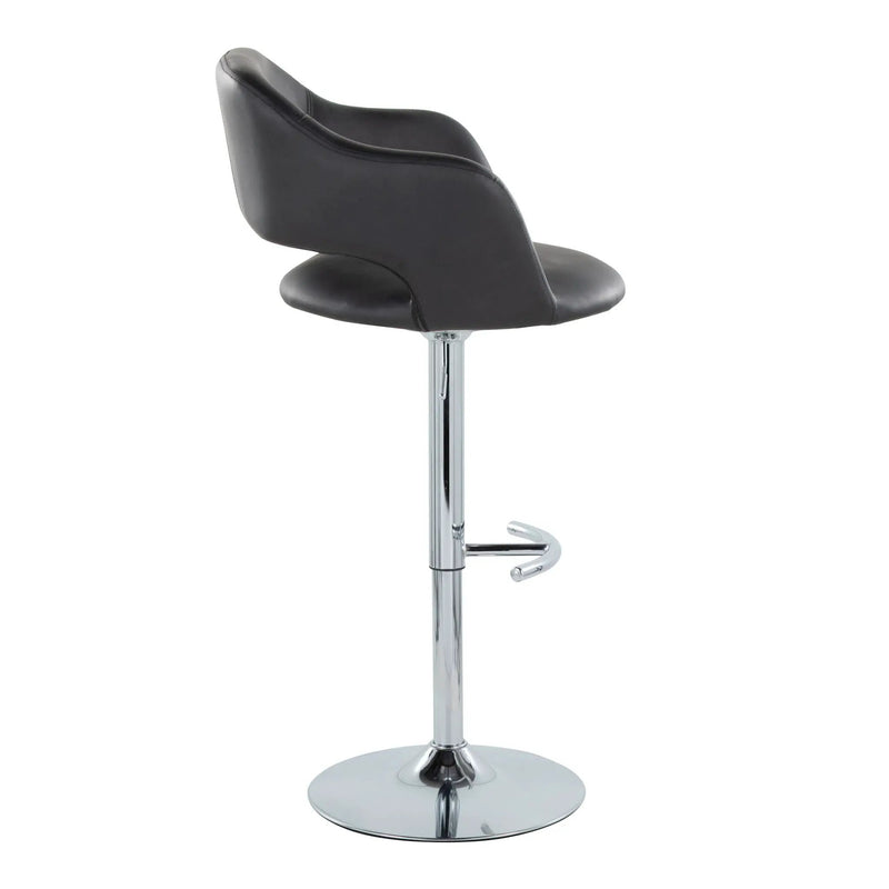 Margarite - Contemporary Ajustable Barstool With Swivel With Rounded T Footrest (Set of 2) by HouseOfZazla