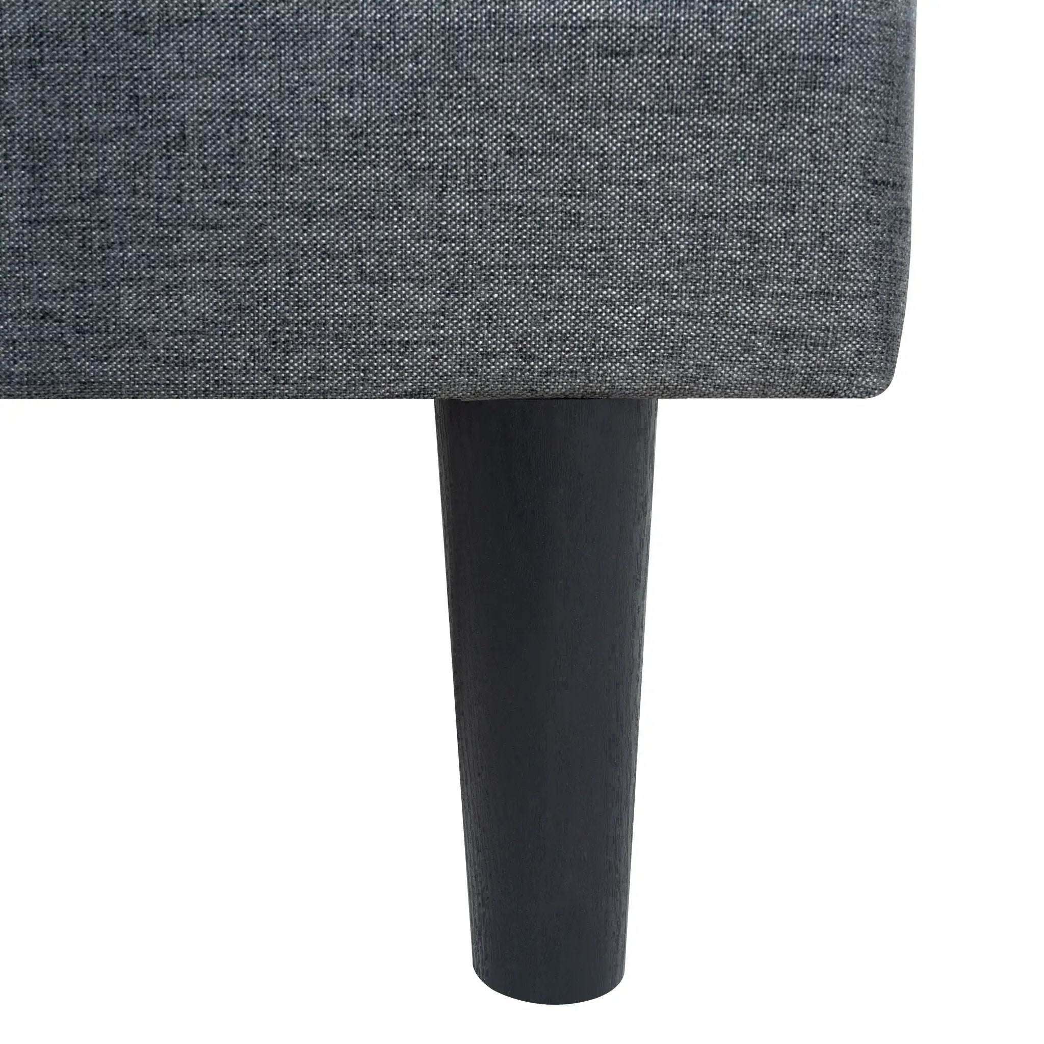 Queen Size Upholstered Platform Bed Frame With Button Tufted Linen Fabric Headboard - Dark Gray