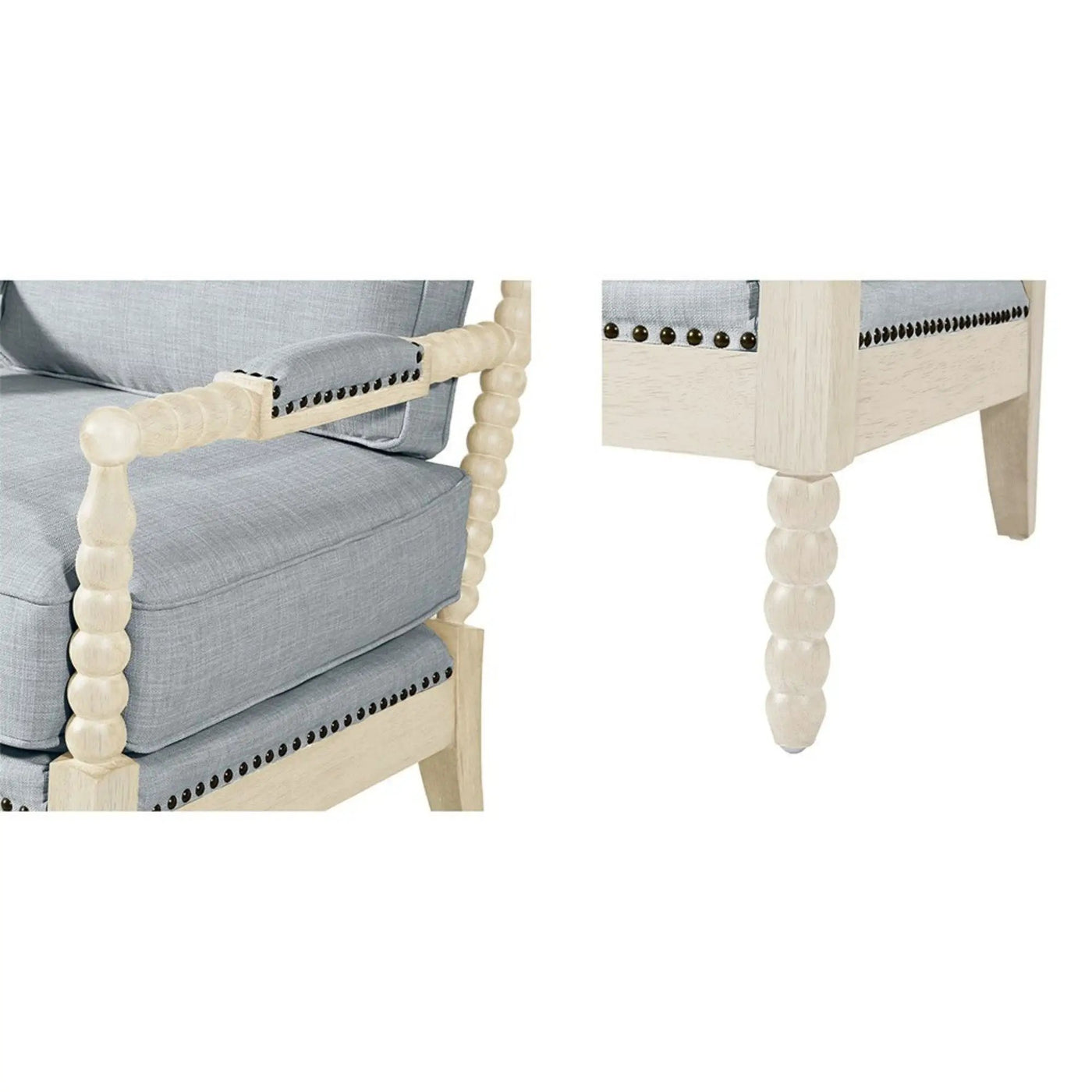 Arm Chair With Open Back Spindle Design, Padded Armrests by HouseOfZazla