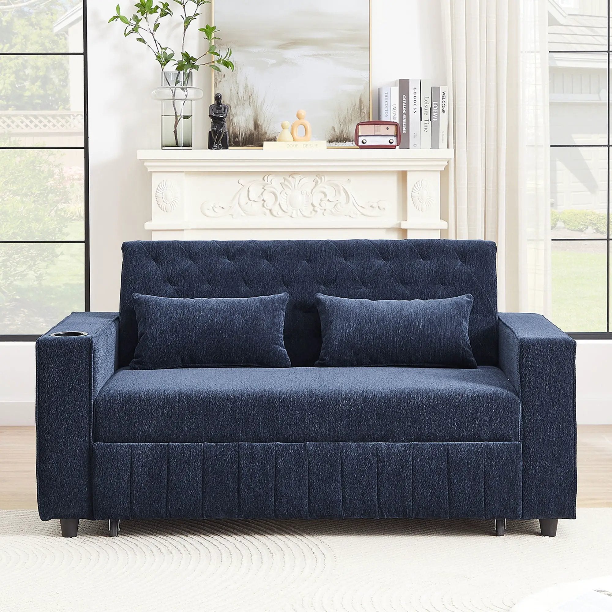 Pull-Out Sofa Bed Convertible Couch With Adjustable Backrest For Living Room by HouseOfZazla