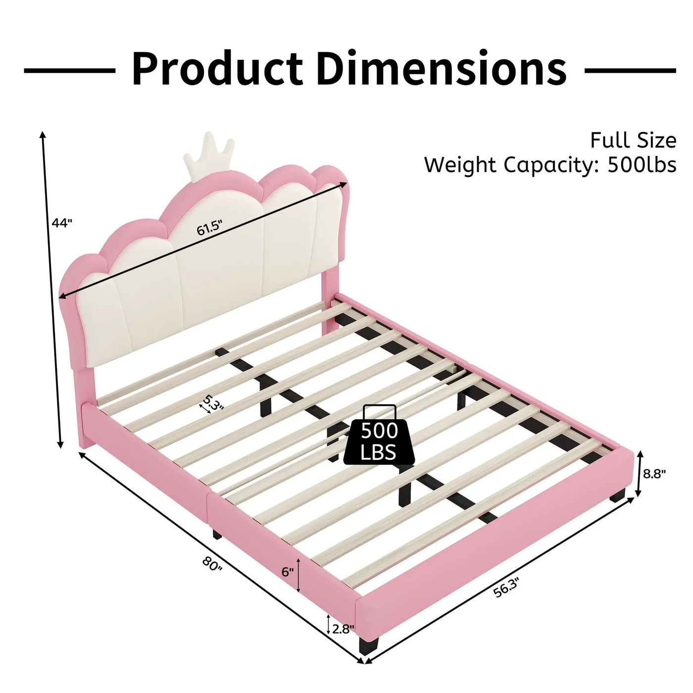 Upholstered Princess Platform Bed With Crown Headboard by HouseOfZazla