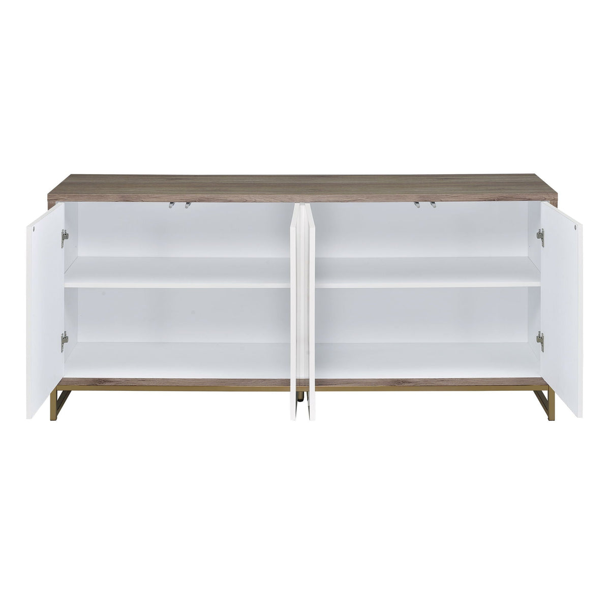 Paavan Console Cabinet with Ample Storage - White / Champagne, photo 3 of 4