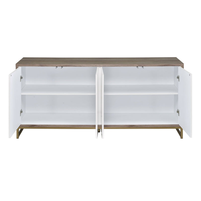 Paavan Console Cabinet with Ample Storage - White / Champagne, photo 3 of 4