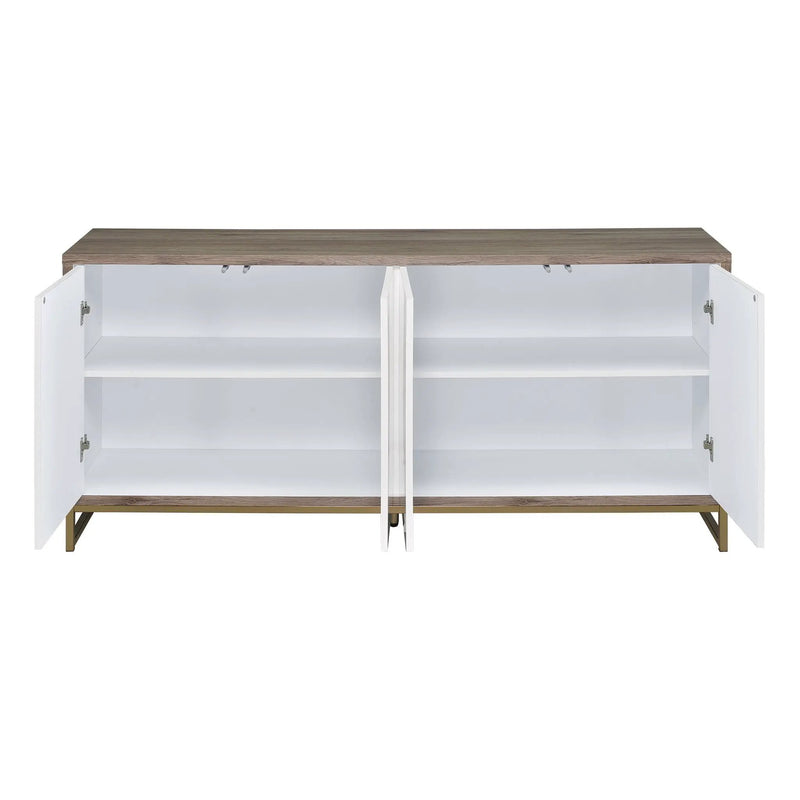 Paavan Console Cabinet - White / Champagne by HouseOfZazla