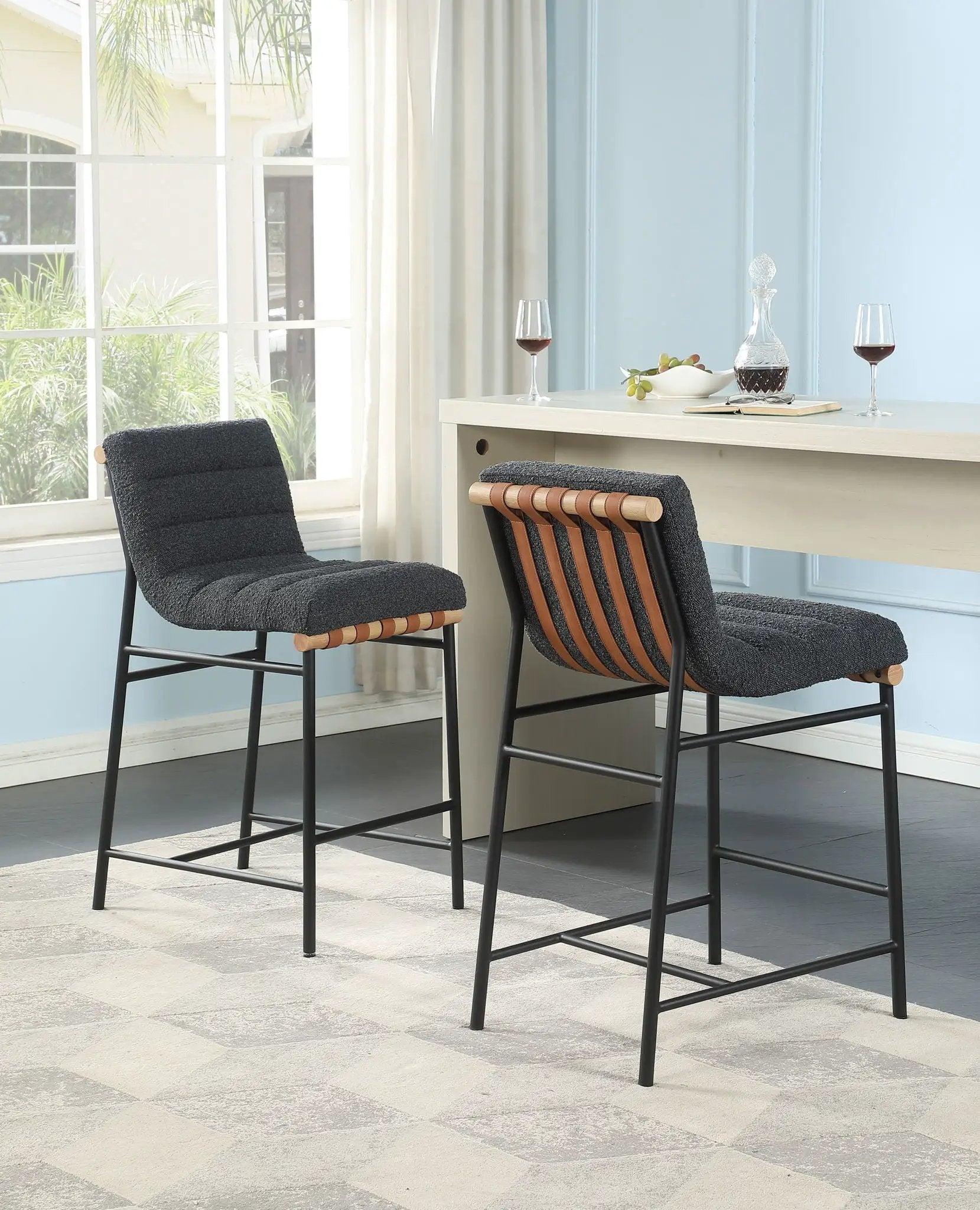 Lahni - 17" Boucle Fabric Counter Height Chair by Unique Piece Furniture