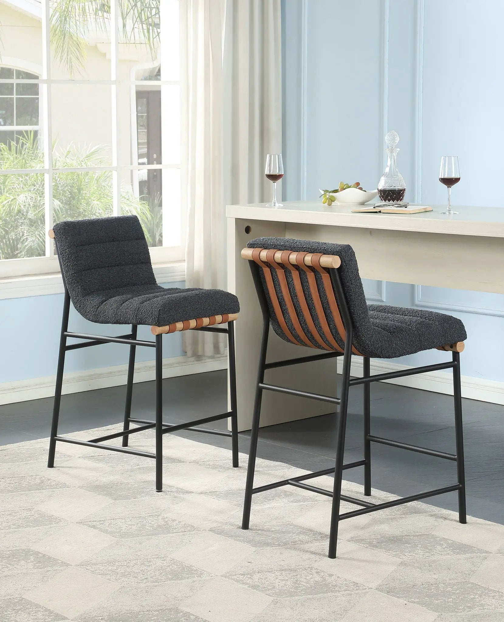 Lahni - 17" Boucle Fabric Counter Height Chair by HouseOfZazla