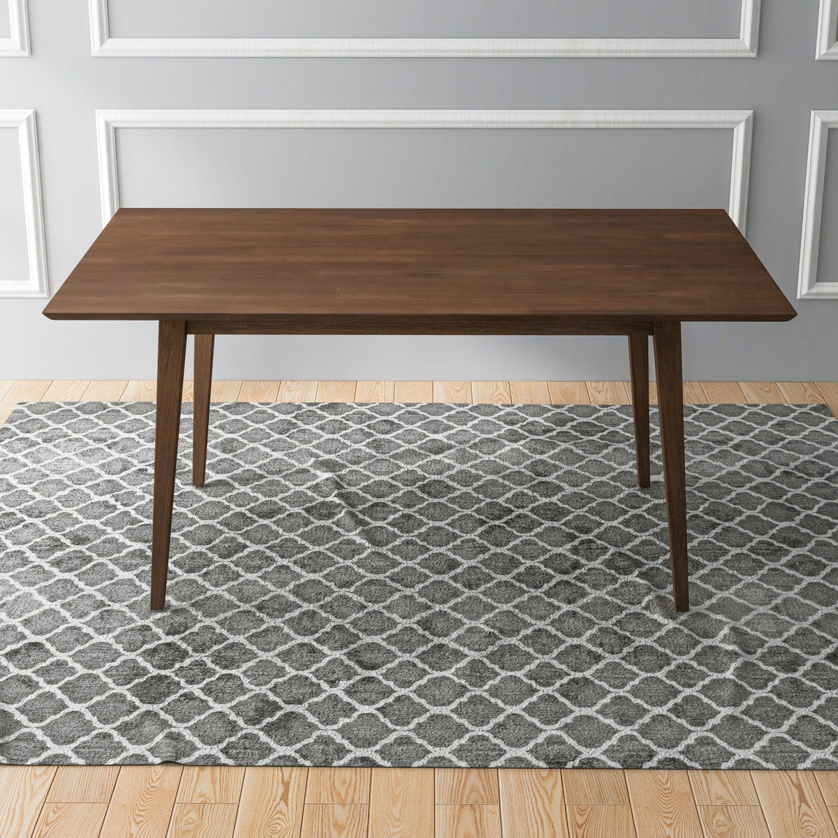 Modern Rectangular Dining Table with Solid Wood Construction - Dark Brown or White, photo 27 of 32