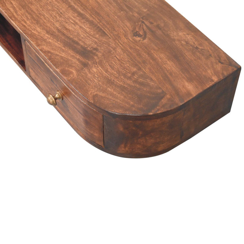Lunar - Floating Console With 2 Drawer - Chestnut by HouseOfZazla