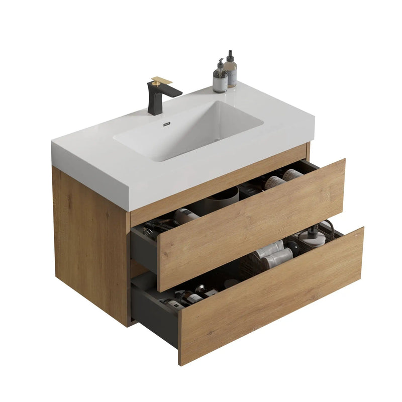 Alice - Bathroom Vanity With Sink, Large Storage Wall Mounted Floating Bathroom Vanity For Modern Bathroom by Unique Piece Furniture