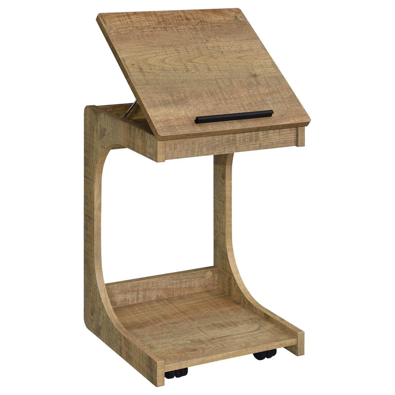 Ralston C-Shaped Lift-Top Sofa Side Table With Casters Mango by Unique Piece Furniture