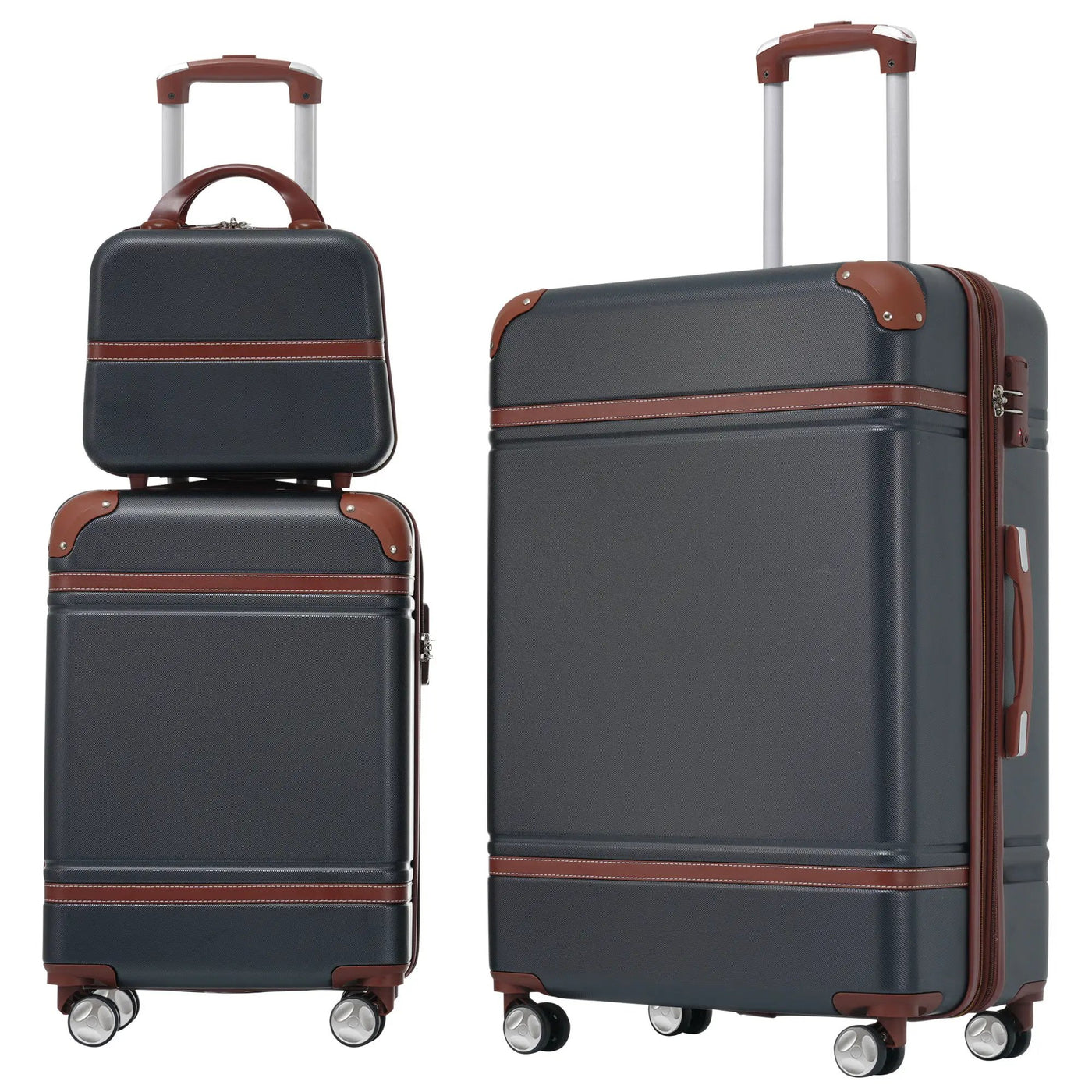 Hardshell Luggage Sets 3 Pieces 20" / 28" Luggages And Cosmetic Case Spinner Suitcase With Tsa Lock Lightweight by HouseOfZazla