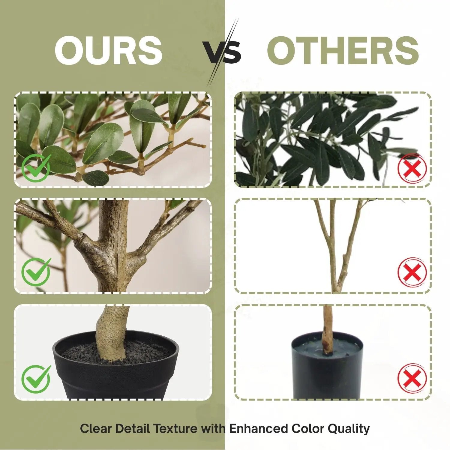 7Ft Artificial Olive Tree With Pot, Realistic Tall Fake Plant For Indoor Decoration - Green Leaves by Unique Piece Furniture