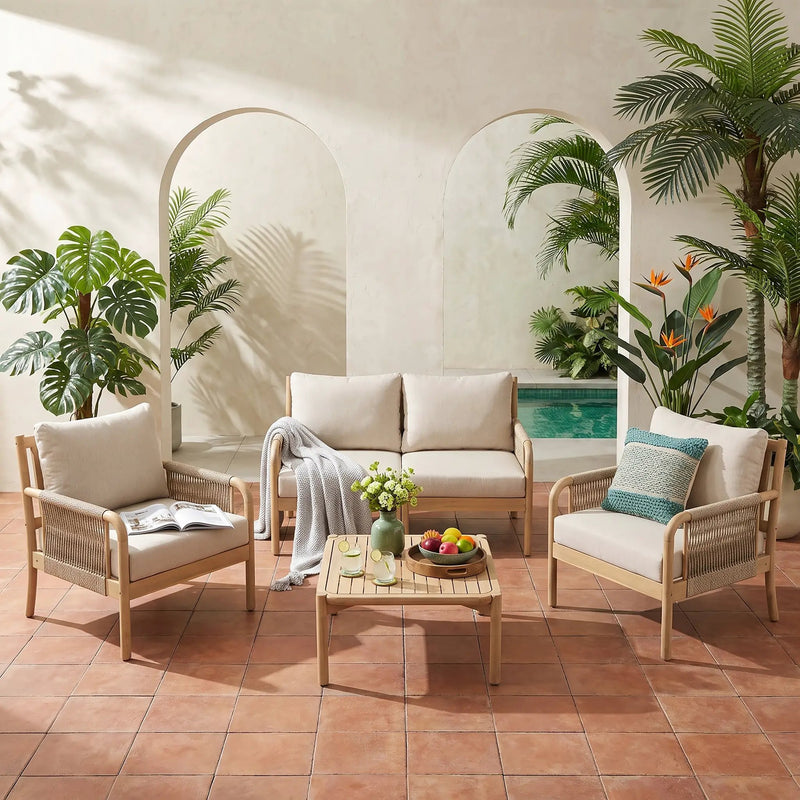 Casper Outdoor 5-Pieces Chat Set by HouseOfZazla