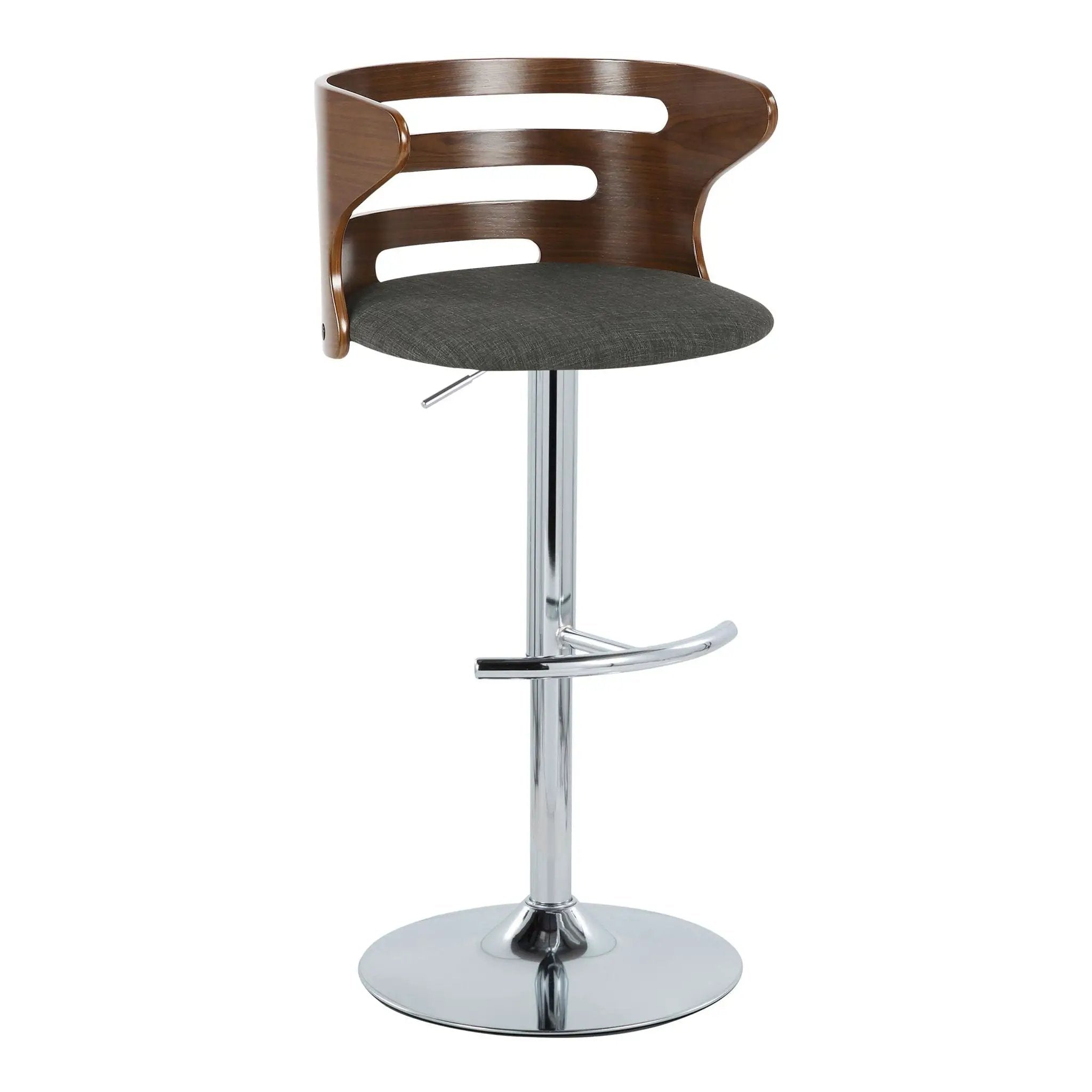 Cosi - Mid Century Modern Adjustable Barstool With Swivel & Rounded T Footrest (Set of 2) by HouseOfZazla