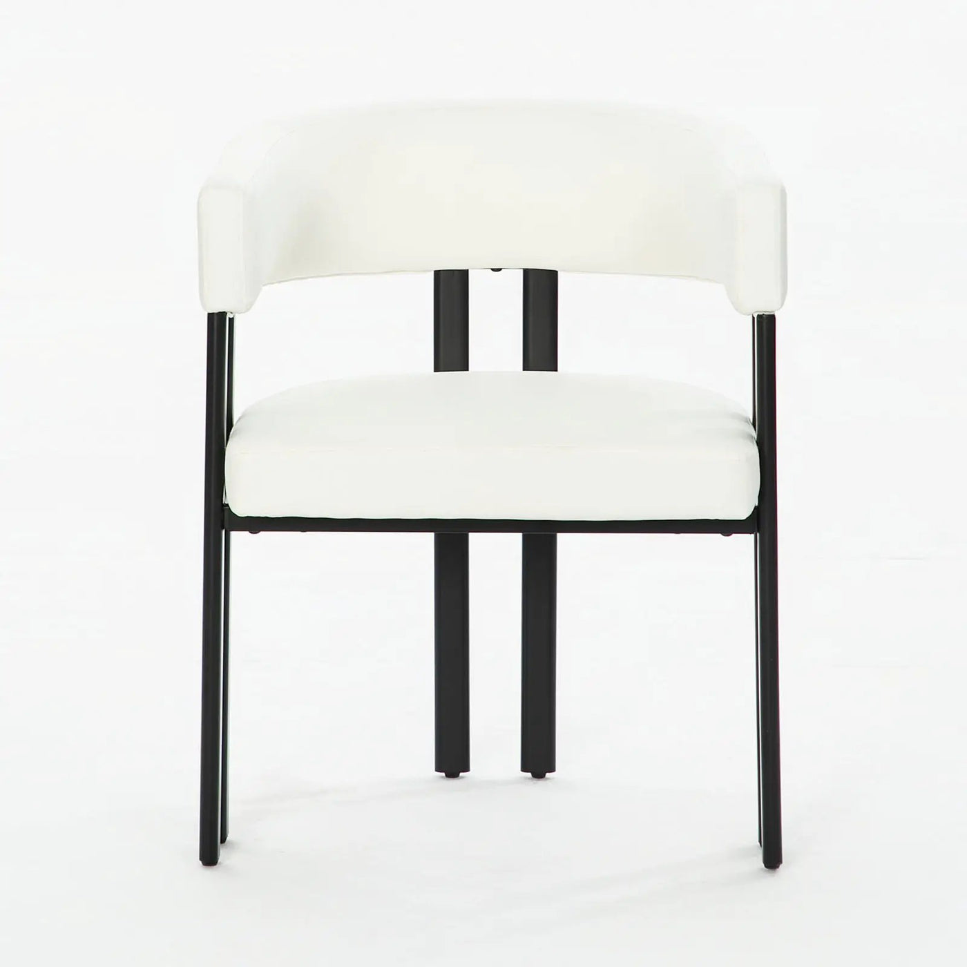 Modern Dining Upholstered Barrel Chair With Curved Back And Armrests by HouseOfZazla