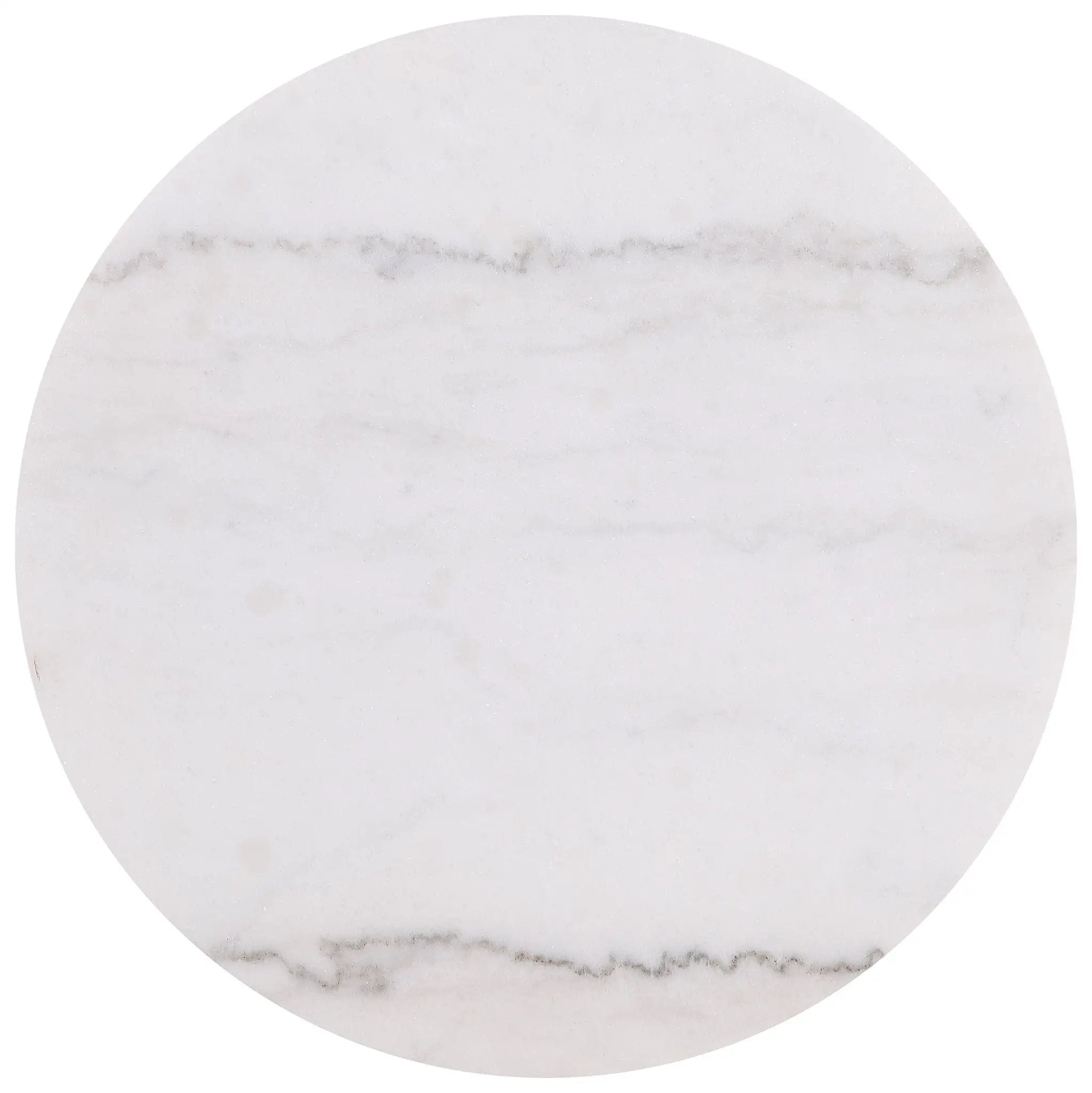 Jason Round White Marble Top Side End Table Greige by Unique Piece Furniture