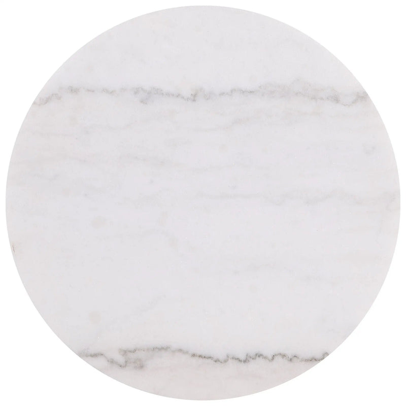 Jason Round White Marble Top Side End Table Greige by Unique Piece Furniture