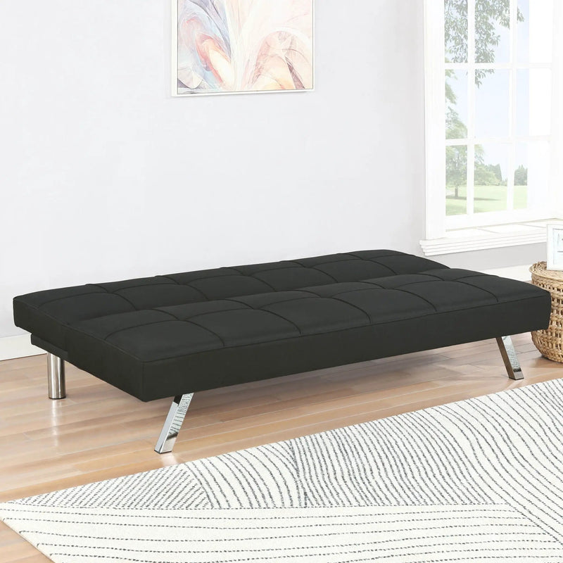 Joel Upholstered Tufted Convertible Sofa Bed Black by Unique Piece Furniture