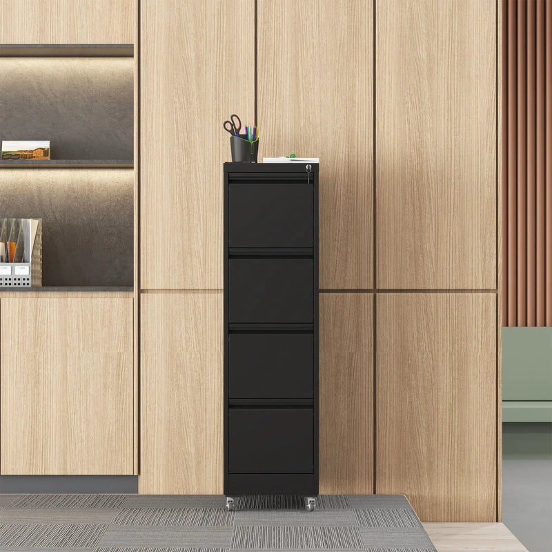 Drawer Metal Locking Vertical File Cabinet With Wheels Heavy Duty Lockable Storage by HouseOfZazla