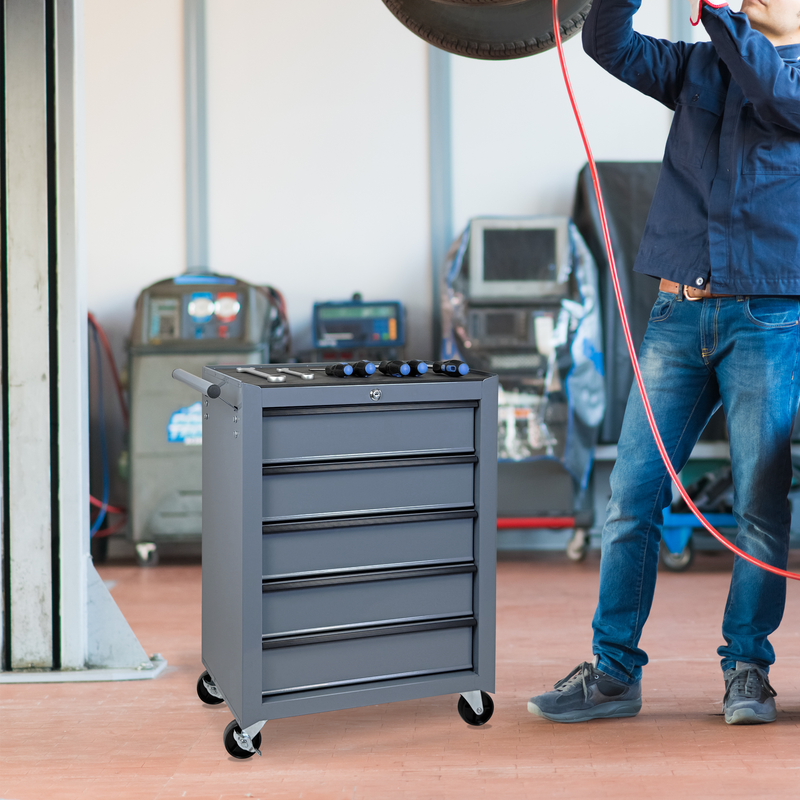 Rolling Metal Tool Chest with 5 Drawers by HouseOfZazla