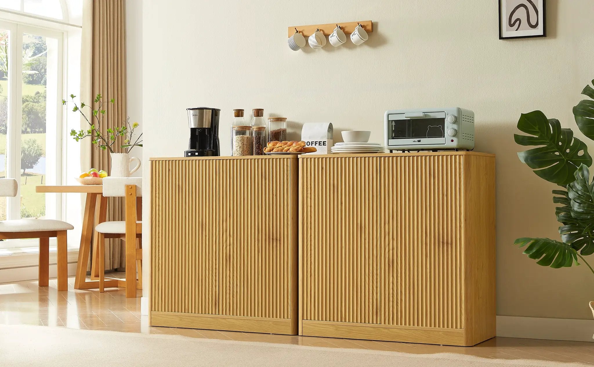 34.3" Modern Wavy Sideboard with Curved Contour Design by HouseOfZazla