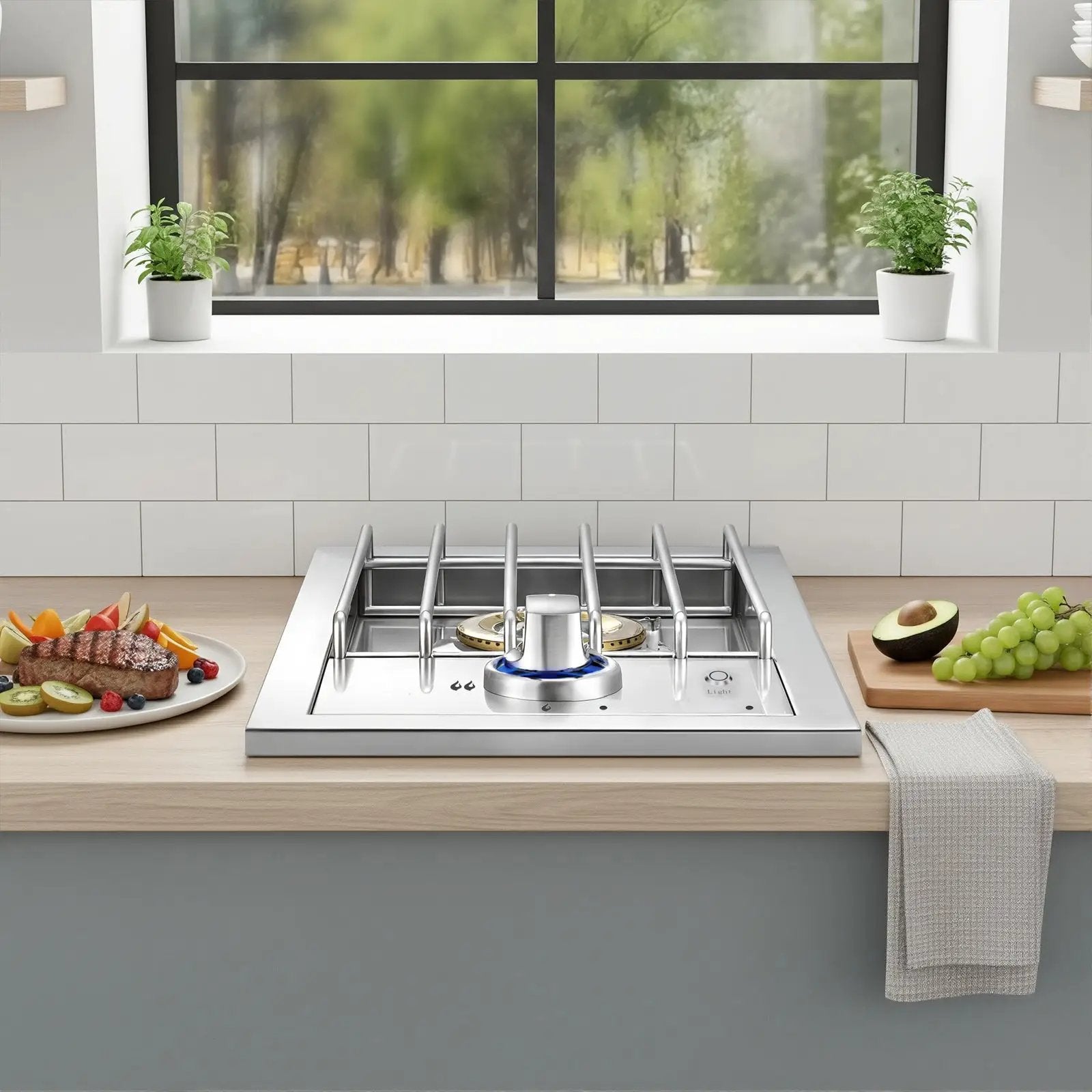 Single Grilling Side Burner, 17,000BTU Liquid Propane by HouseOfZazla