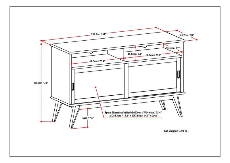Draper - Handcrafted Mid Century Low TV Media Stand by HouseOfZazla