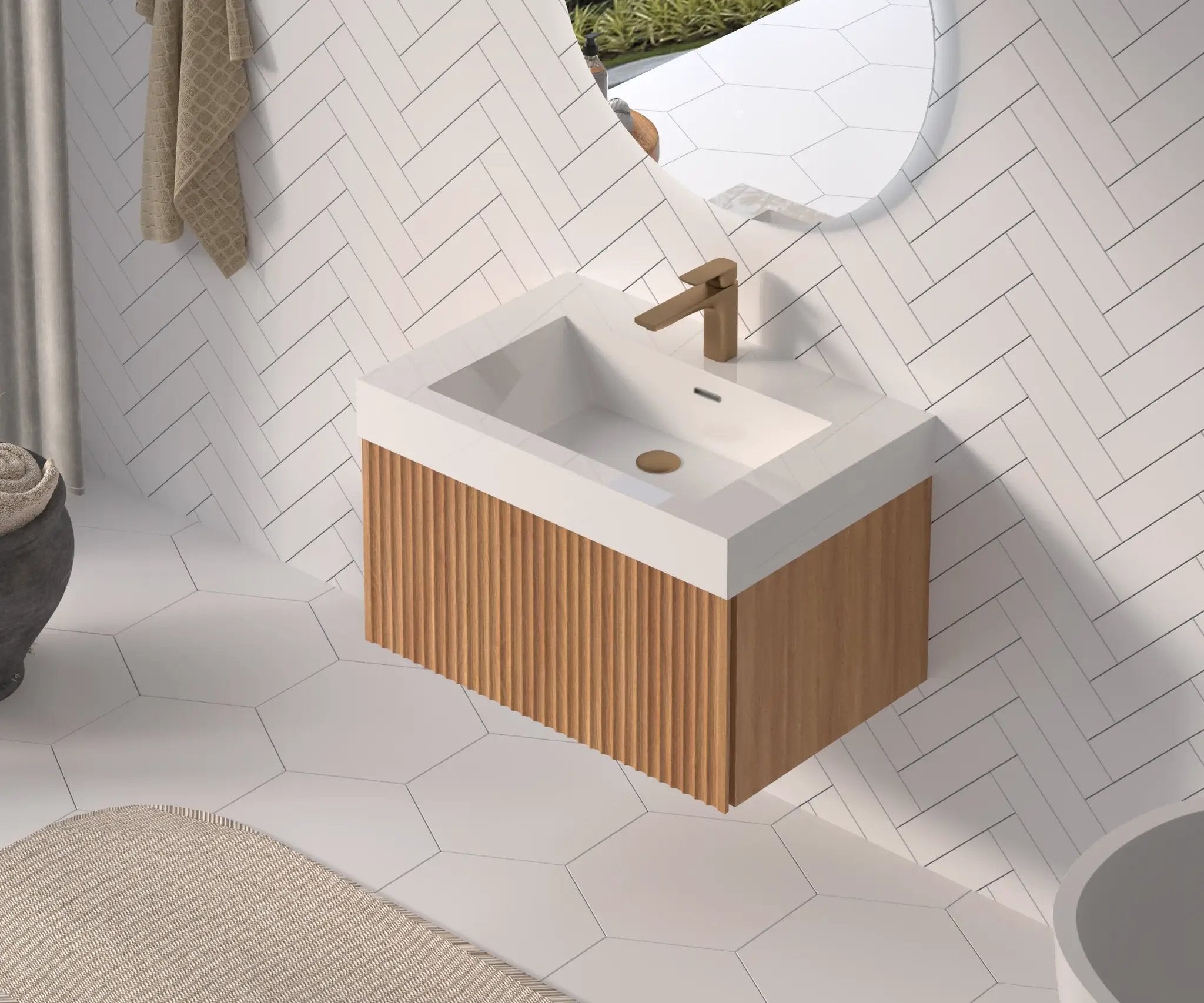 30" Bathroom Vanity with Sink - Wall Mounted Floating Cabinet by HouseOfZazla