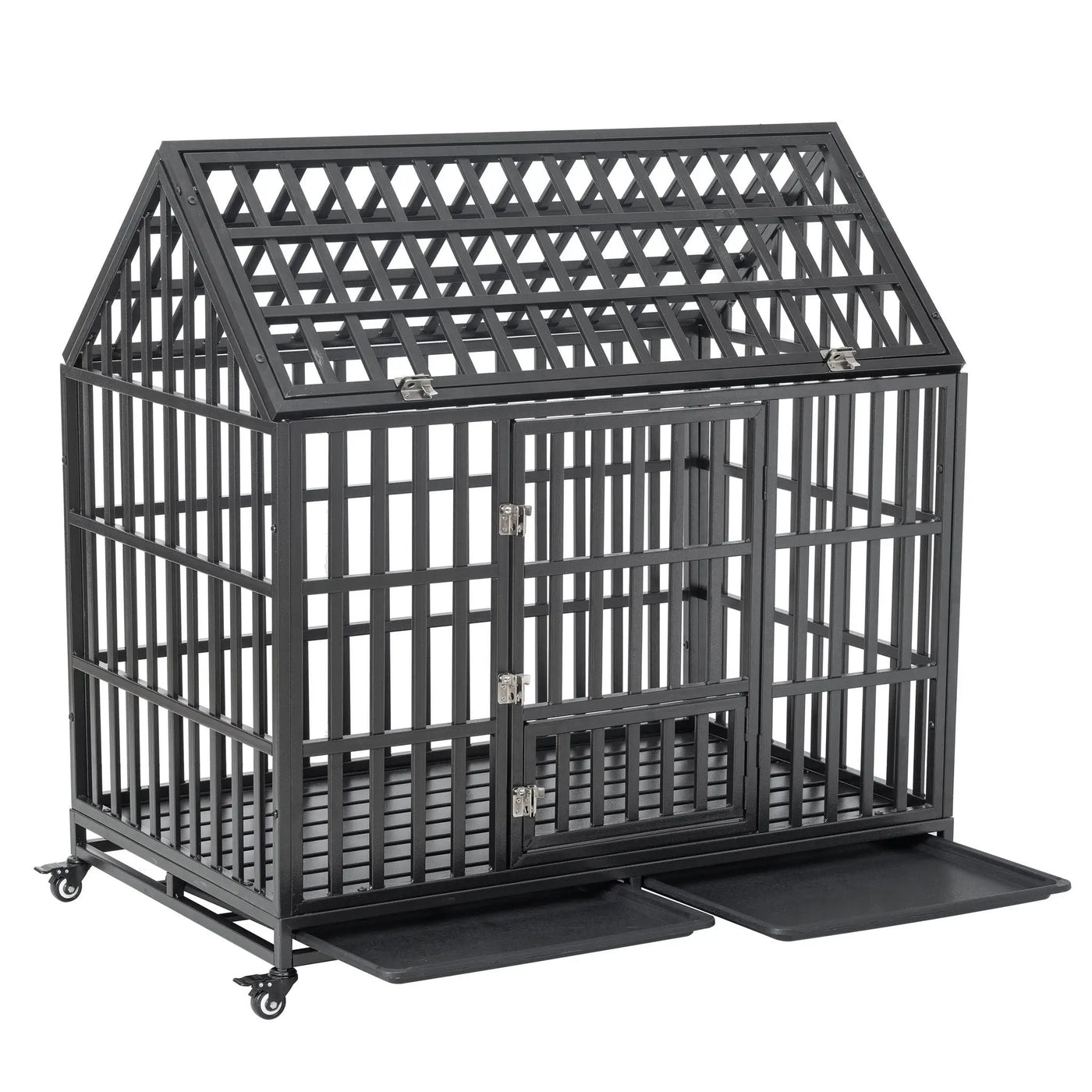 Heavy Duty Dog Crate Lockable Wheels by HouseOfZazla
