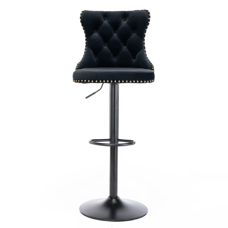 Swivel Barstools Adjusatble Seat Height, Modern Upholstered Bar Stools With Backs Comfortable Tufted For Home Pub And Kitchen Island (Set of 2) by Unique Piece Furniture
