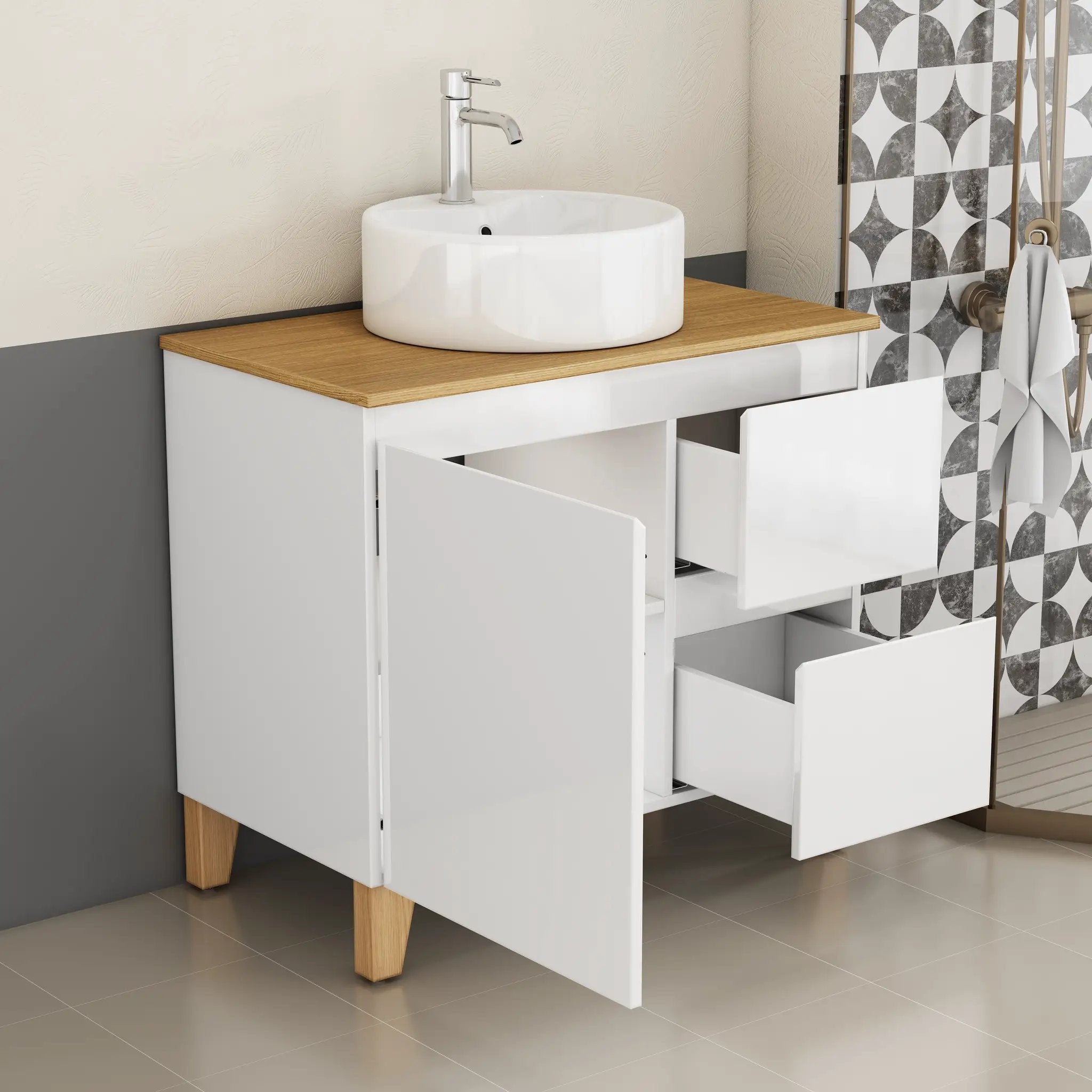 31.5-Inch Modern Bathroom Vanity with Sink Combo by HouseOfZazla