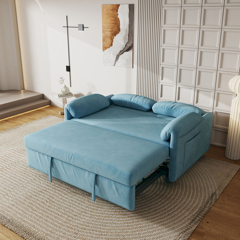 Sofa, Dual Purpose Lounge With Retractable Queen Size Bed by HouseOfZazla