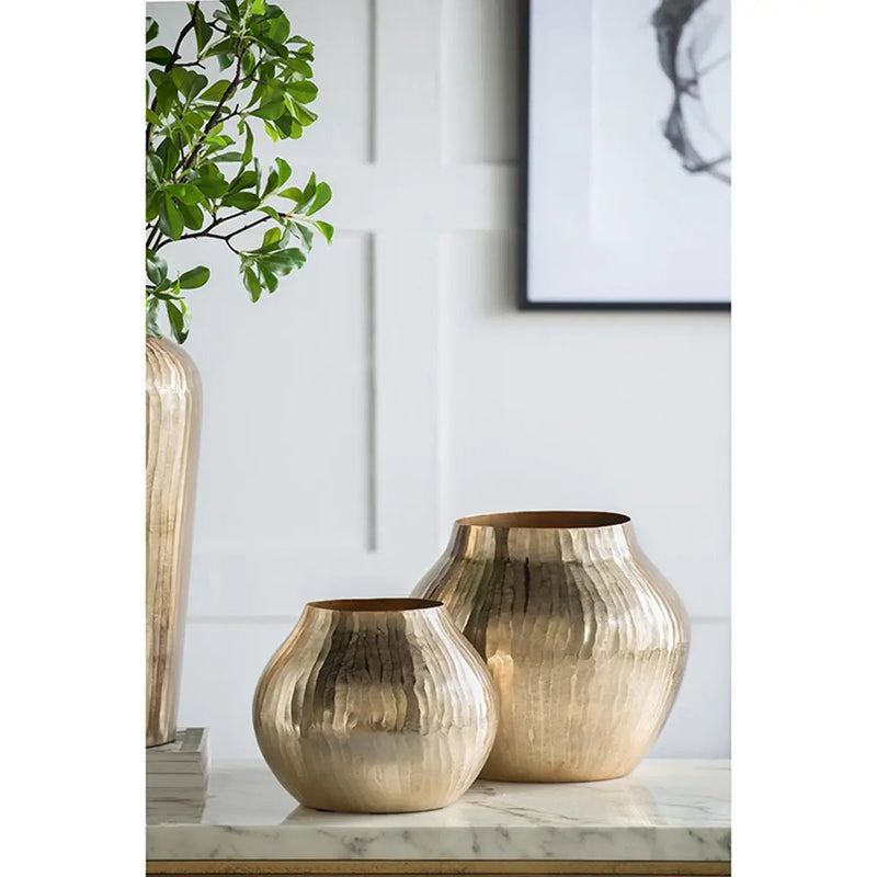 11x11x9" Aluminum Chisel Flower Vase by HouseOfZazla