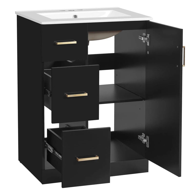 Bathroom Vanity With Under Mount Sink, 2 Drawers And Soft Closing Door