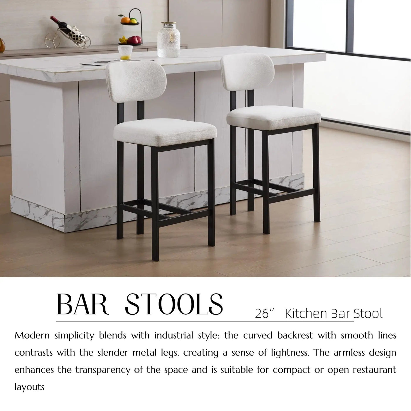 Modern Counter Height Stools (Set of 2) by HouseOfZazla