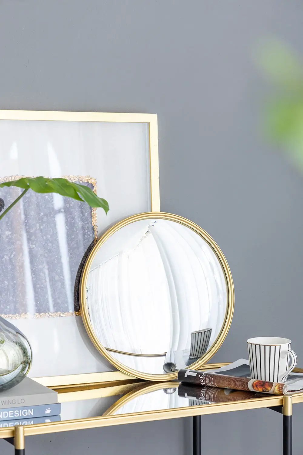 Round Mirror, Circle Mirror With Iron Frame For Living Room Bedroom Vanity Entryway Hallway by Unique Piece Furniture