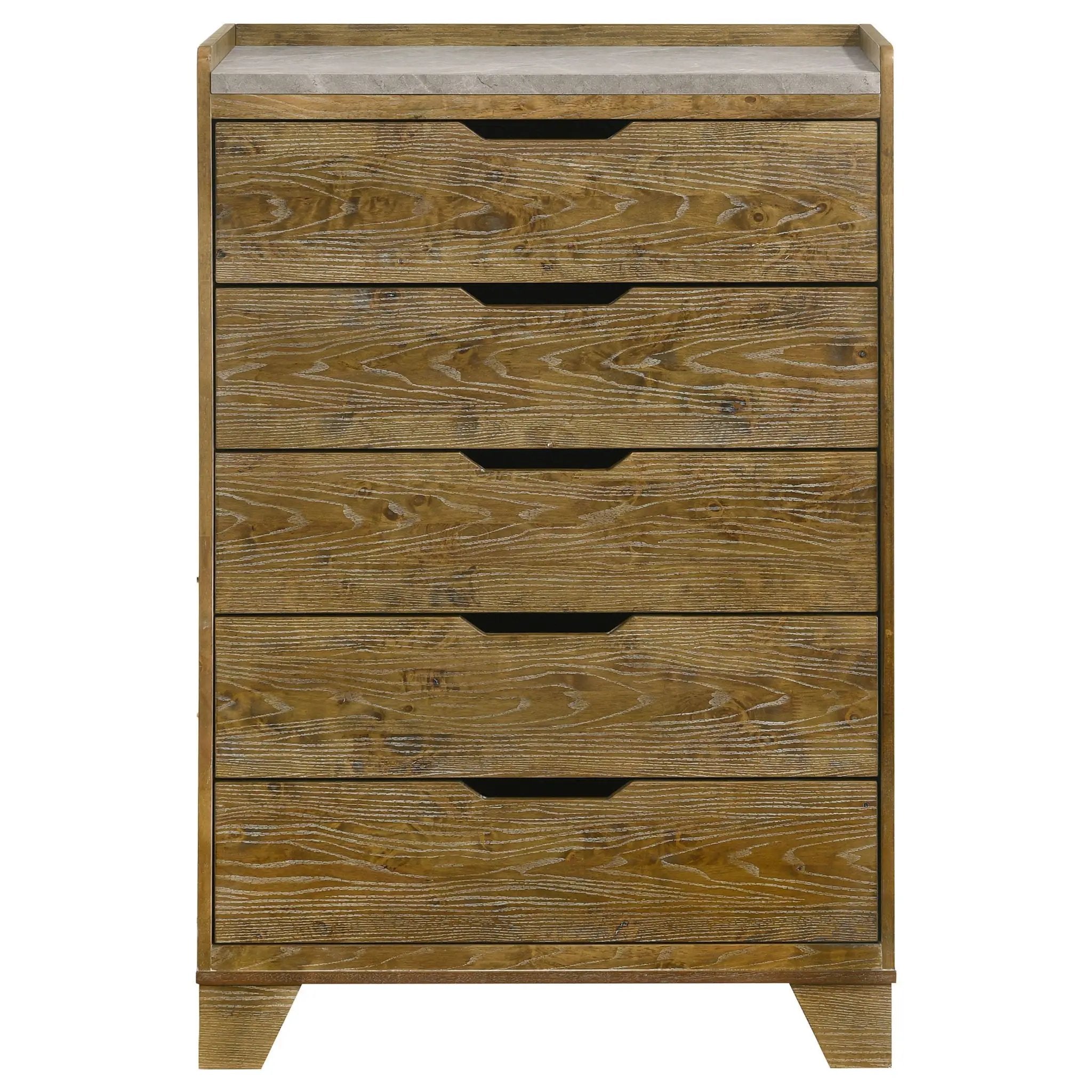 Henderson 5-drawer Bedroom Chest of Drawers Medium Oak by Unique Piece Furniture