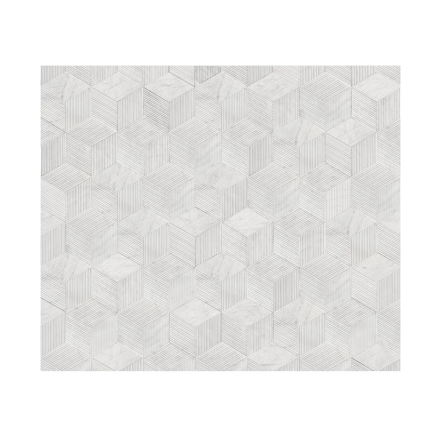 Hexagon Natural Stone Marble Tile, 3D Fluted (Set of 12) by HouseOfZazla