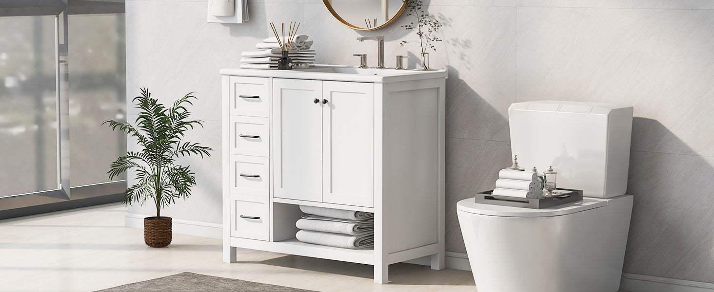 36" Bathroom Vanity with Sink Top and Storage Cabinet by HouseOfZazla