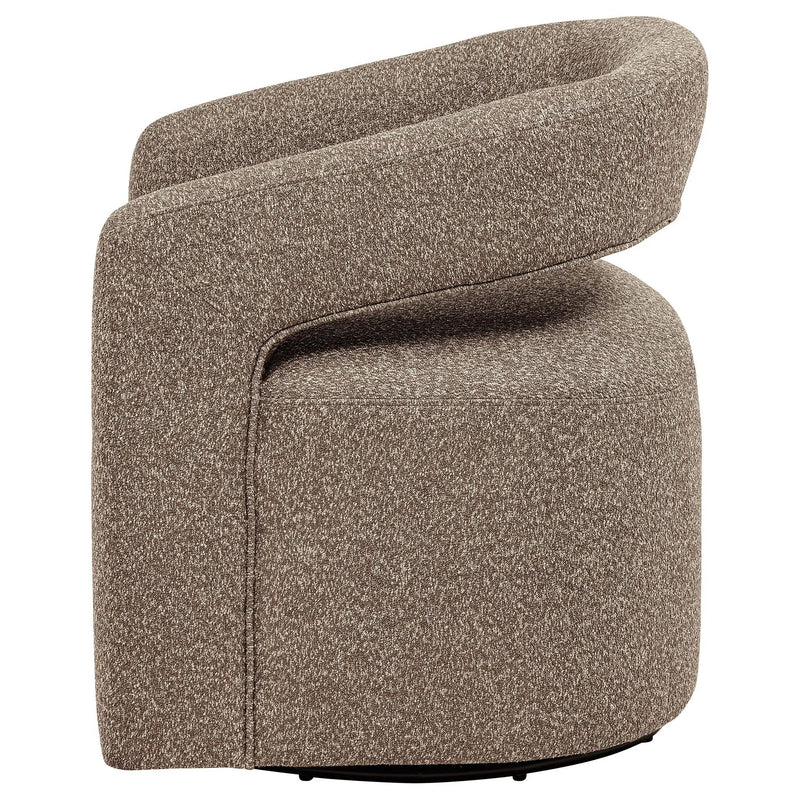 Westhill Boucle Upholstered Swivel Accent Chair Rocky Road by Unique Piece Furniture