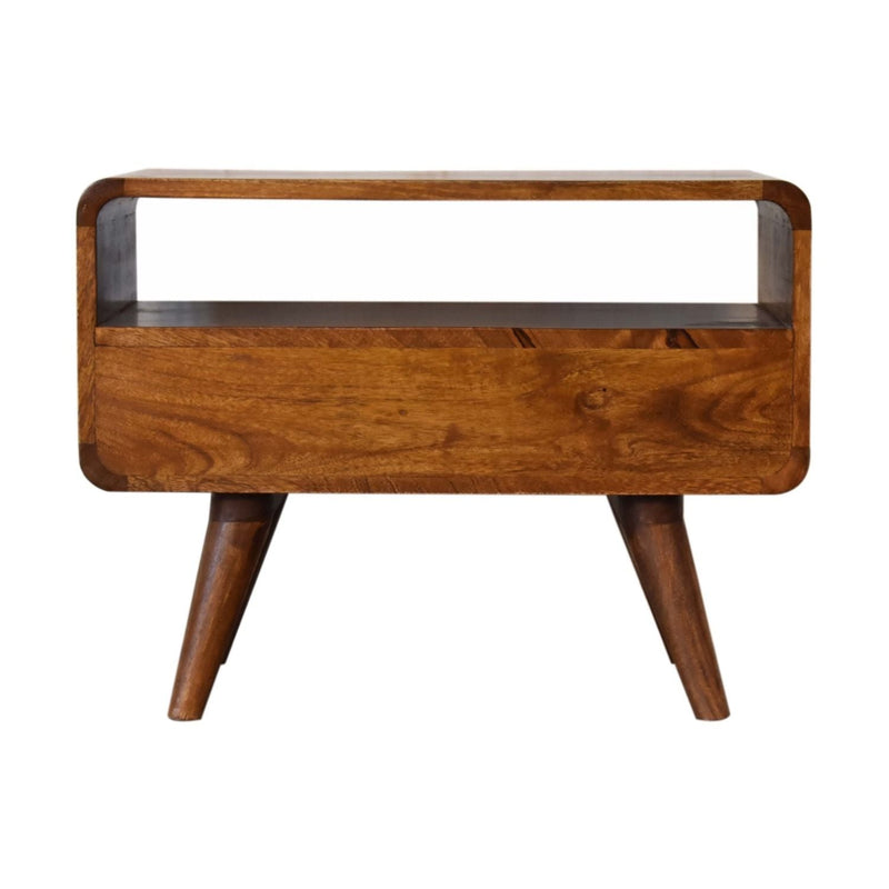 Solid Wood Curved Media Unit by HouseOfZazla