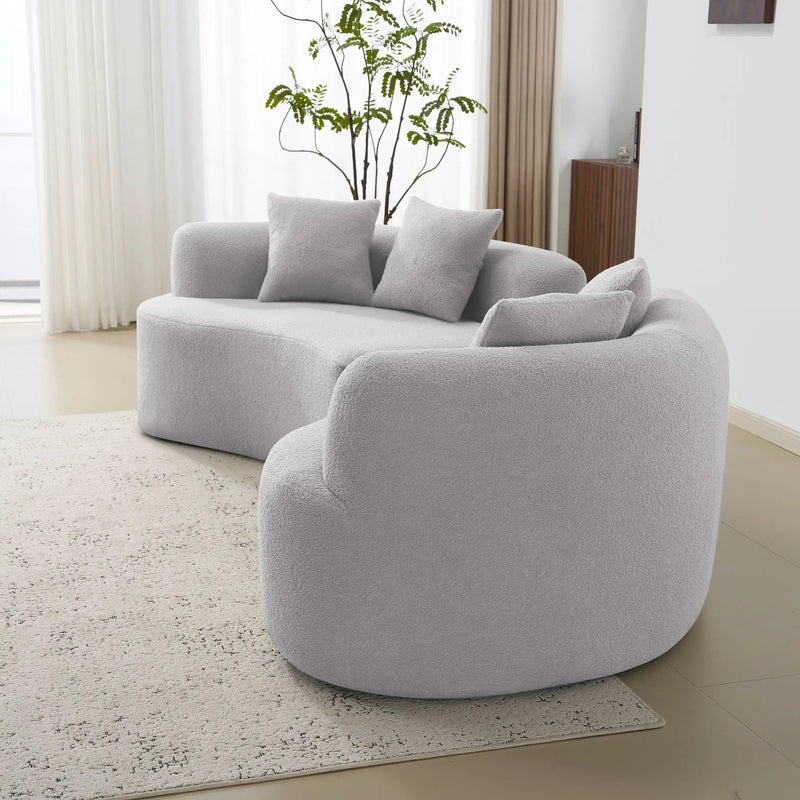 Curved 4 Seater Full Compression Sponge Sofa by Unique Piece Furniture